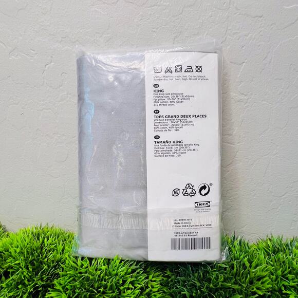 IKEA Nattjasmin King size pillow sham cover Gray - Picture 5 of 5
